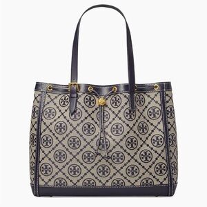 Tory Burch T Monogram Jacquard Tote Blue